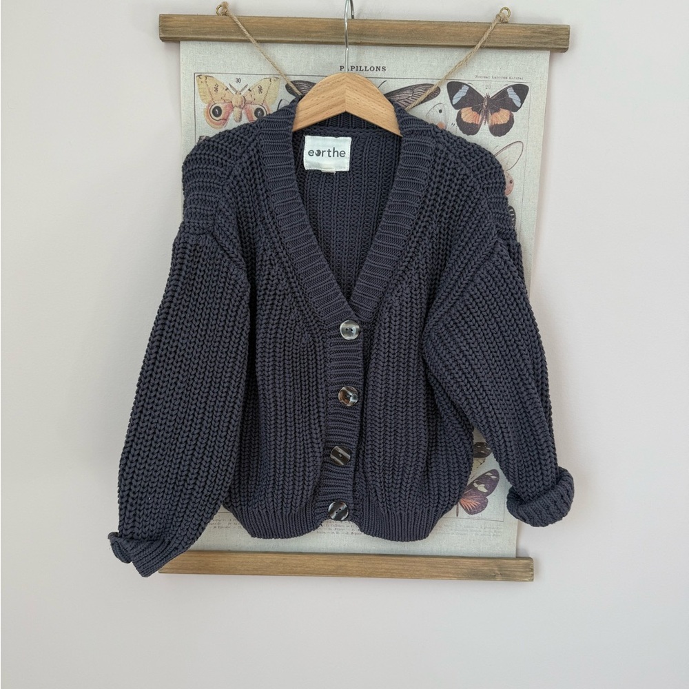 Earth Kids' Cozy Knit Cardigan - Black